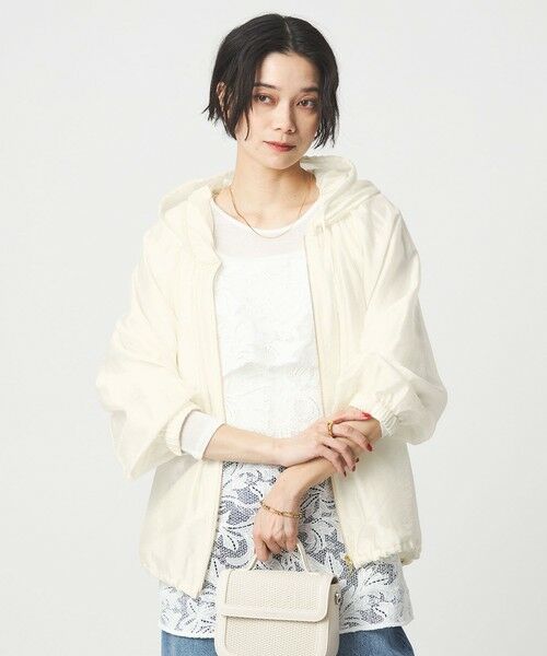 green label relaxing / グリーンレーベル リラクシング ブルゾン | シアー ギャザー フード ブルゾン | 詳細1