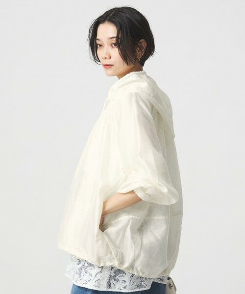 green label relaxing / グリーンレーベル リラクシング ブルゾン | シアー ギャザー フード ブルゾン | 詳細3