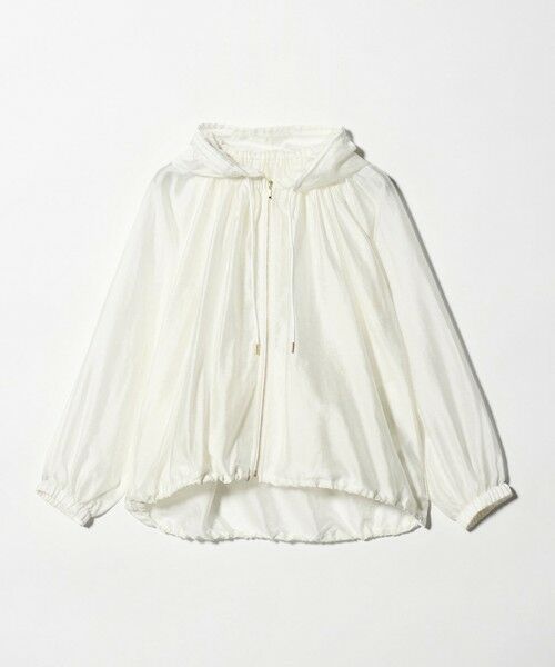 green label relaxing / グリーンレーベル リラクシング ブルゾン | シアー ギャザー フード ブルゾン（OFF WHITE）