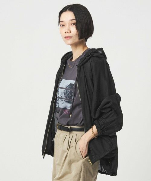 green label relaxing / グリーンレーベル リラクシング ブルゾン | シアー ギャザー フード ブルゾン | 詳細12