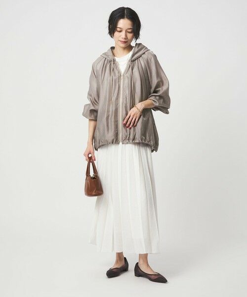 green label relaxing / グリーンレーベル リラクシング ブルゾン | シアー ギャザー フード ブルゾン | 詳細17