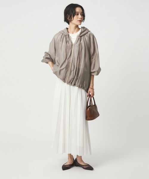 green label relaxing / グリーンレーベル リラクシング ブルゾン | シアー ギャザー フード ブルゾン | 詳細18