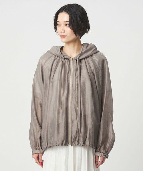 green label relaxing / グリーンレーベル リラクシング ブルゾン | シアー ギャザー フード ブルゾン | 詳細20