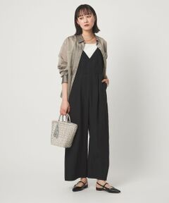 green label relaxing / グリーンレーベル リラクシング サロペット・オールインワン | ［size SHORT/TALLあり］フィブリル Vネック オールインワン