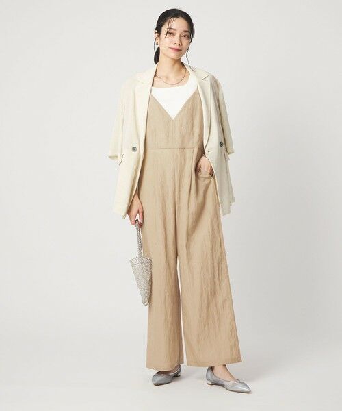 green label relaxing / グリーンレーベル リラクシング サロペット・オールインワン | ［size SHORT/TALLあり］フィブリル Vネック オールインワン | 詳細8