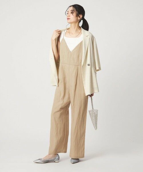 green label relaxing / グリーンレーベル リラクシング サロペット・オールインワン | ［size SHORT/TALLあり］フィブリル Vネック オールインワン | 詳細9