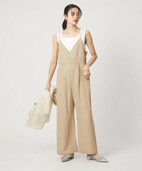 green label relaxing / グリーンレーベル リラクシング サロペット・オールインワン | ［size SHORT/TALLあり］フィブリル Vネック オールインワン | 詳細10