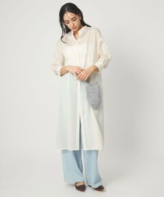 green label relaxing / グリーンレーベル リラクシング ロング・マキシ丈ワンピース | シアー ストライプ シャツワンピース