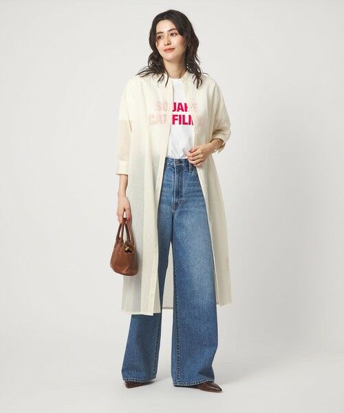 green label relaxing / グリーンレーベル リラクシング ロング・マキシ丈ワンピース | シアー ストライプ シャツワンピース | 詳細2