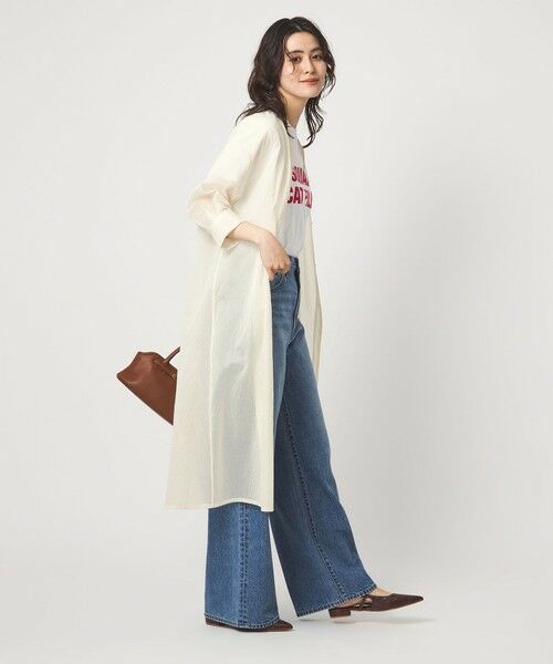 green label relaxing / グリーンレーベル リラクシング ロング・マキシ丈ワンピース | シアー ストライプ シャツワンピース | 詳細4