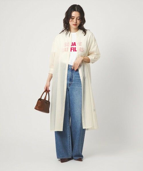 green label relaxing / グリーンレーベル リラクシング ロング・マキシ丈ワンピース | シアー ストライプ シャツワンピース | 詳細5