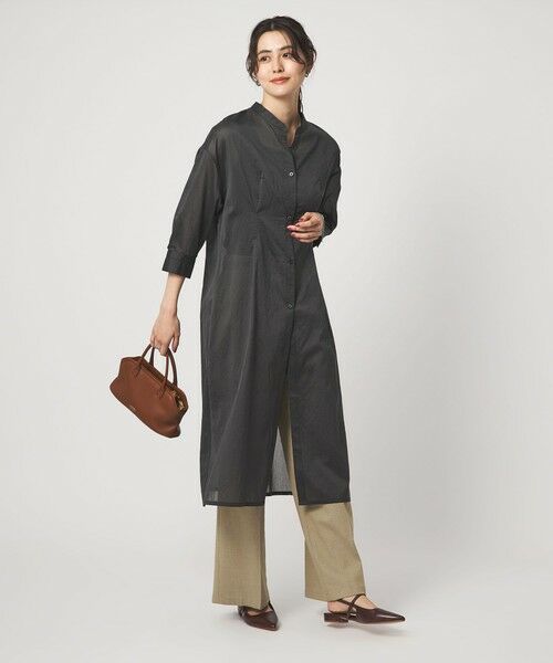 green label relaxing / グリーンレーベル リラクシング ロング・マキシ丈ワンピース | シアー ストライプ シャツワンピース | 詳細8