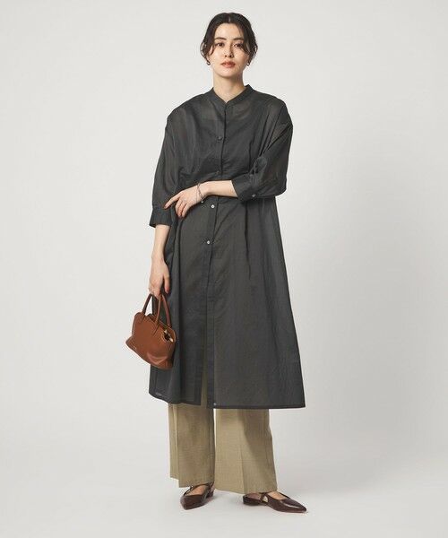 green label relaxing / グリーンレーベル リラクシング ロング・マキシ丈ワンピース | シアー ストライプ シャツワンピース | 詳細9