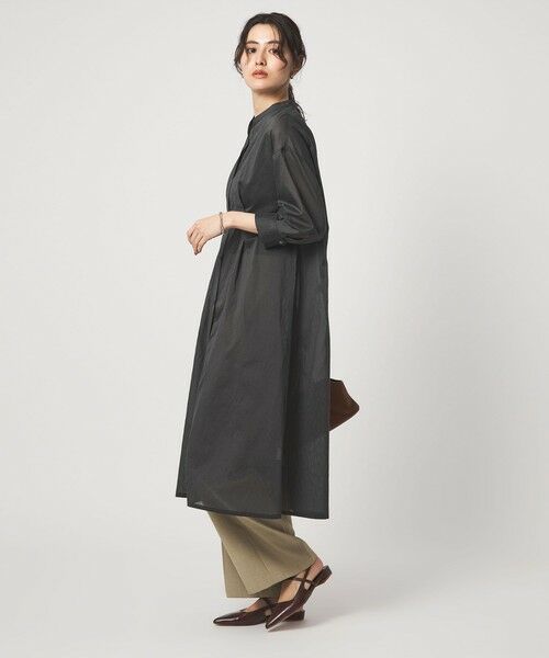 green label relaxing / グリーンレーベル リラクシング ロング・マキシ丈ワンピース | シアー ストライプ シャツワンピース | 詳細10