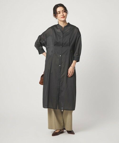 green label relaxing / グリーンレーベル リラクシング ロング・マキシ丈ワンピース | シアー ストライプ シャツワンピース | 詳細7