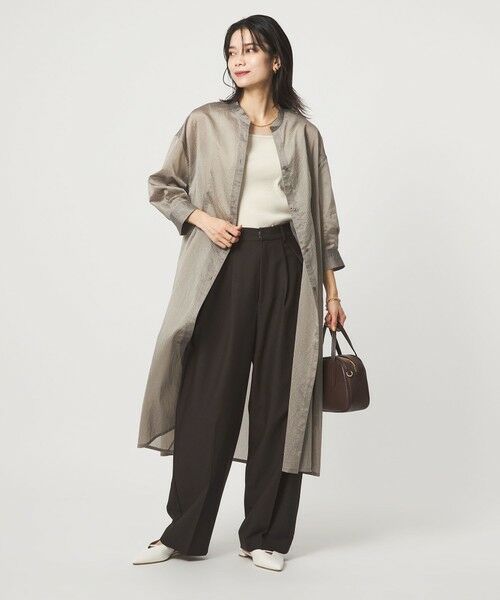 green label relaxing / グリーンレーベル リラクシング ロング・マキシ丈ワンピース | シアー ストライプ シャツワンピース | 詳細13