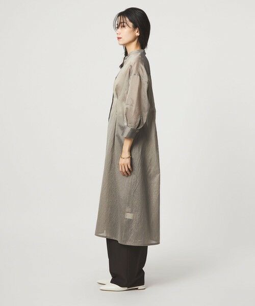 green label relaxing / グリーンレーベル リラクシング ロング・マキシ丈ワンピース | シアー ストライプ シャツワンピース | 詳細17