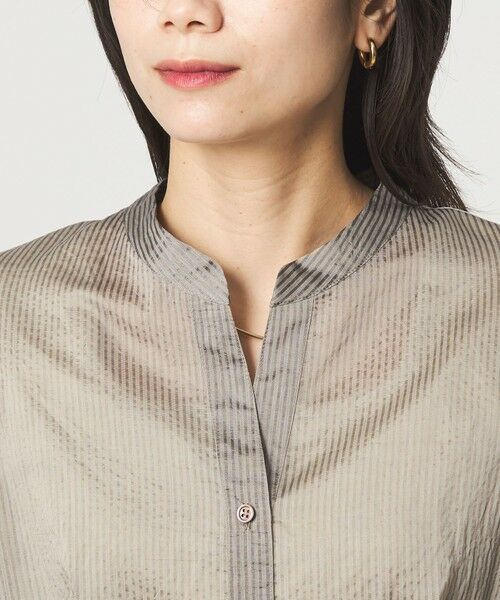 green label relaxing / グリーンレーベル リラクシング ロング・マキシ丈ワンピース | シアー ストライプ シャツワンピース | 詳細19