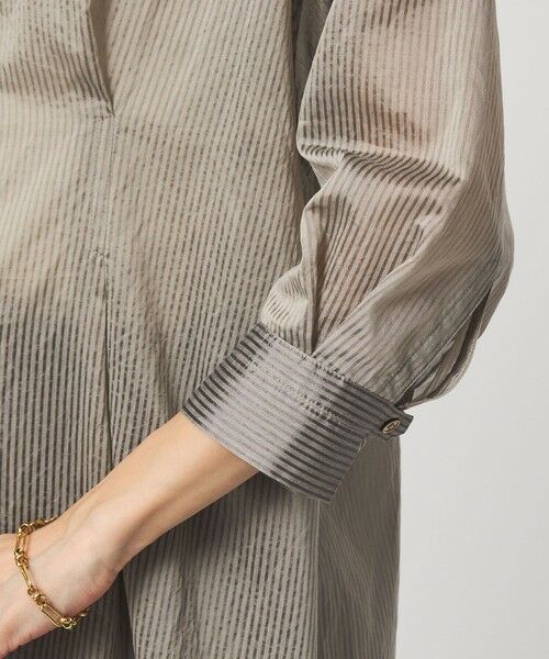 green label relaxing / グリーンレーベル リラクシング ロング・マキシ丈ワンピース | シアー ストライプ シャツワンピース | 詳細20