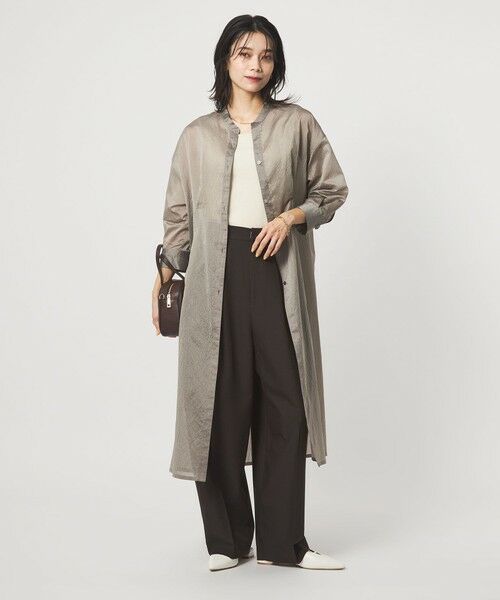 green label relaxing / グリーンレーベル リラクシング ロング・マキシ丈ワンピース | シアー ストライプ シャツワンピース | 詳細14