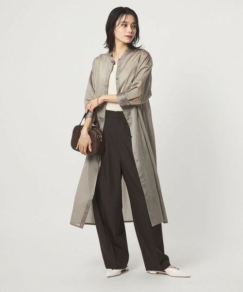 green label relaxing / グリーンレーベル リラクシング ロング・マキシ丈ワンピース | シアー ストライプ シャツワンピース（MOCA）