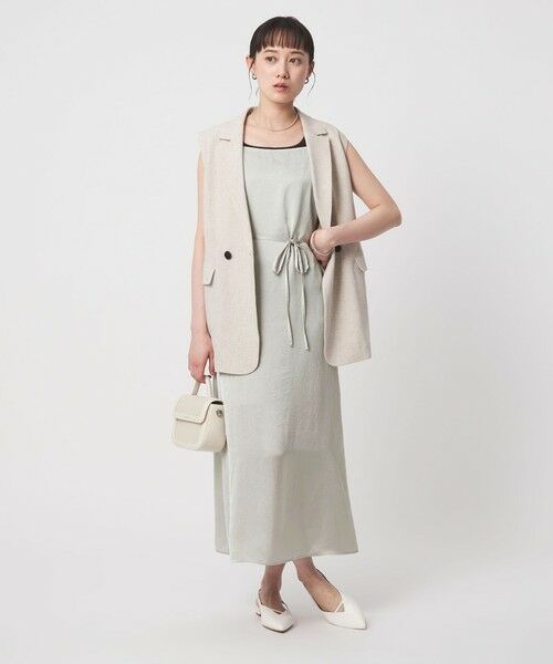 green label relaxing / グリーンレーベル リラクシング ミニ丈・ひざ丈ワンピース | ライトサテン キャミソール ワンピース | 詳細4