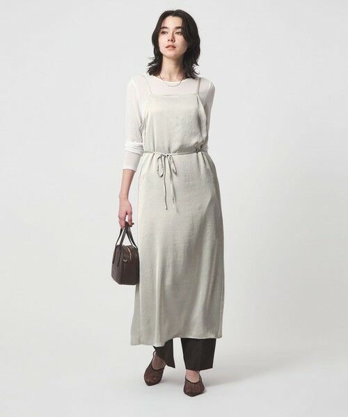 green label relaxing / グリーンレーベル リラクシング ミニ丈・ひざ丈ワンピース | ライトサテン キャミソール ワンピース | 詳細2