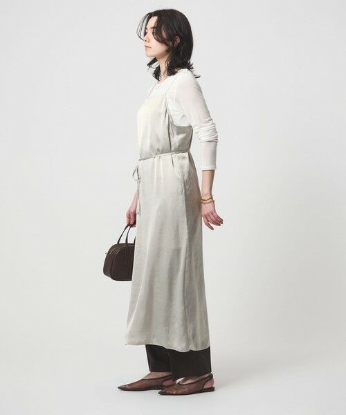 green label relaxing / グリーンレーベル リラクシング ミニ丈・ひざ丈ワンピース | ライトサテン キャミソール ワンピース | 詳細3