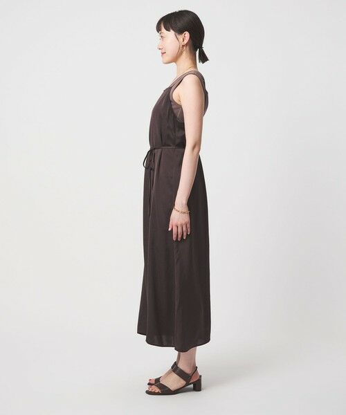 green label relaxing / グリーンレーベル リラクシング ミニ丈・ひざ丈ワンピース | ライトサテン キャミソール ワンピース | 詳細18