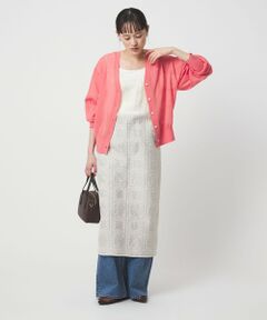 green label relaxing / グリーンレーベル リラクシング ロング・マキシ丈ワンピース | シアー クロス ステッチ ワンピース