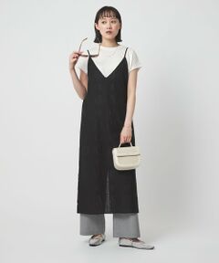 green label relaxing / グリーンレーベル リラクシング ロング・マキシ丈ワンピース | シアー クロス ステッチ ワンピース