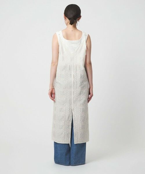 green label relaxing / グリーンレーベル リラクシング ロング・マキシ丈ワンピース | シアー クロス ステッチ ワンピース | 詳細8