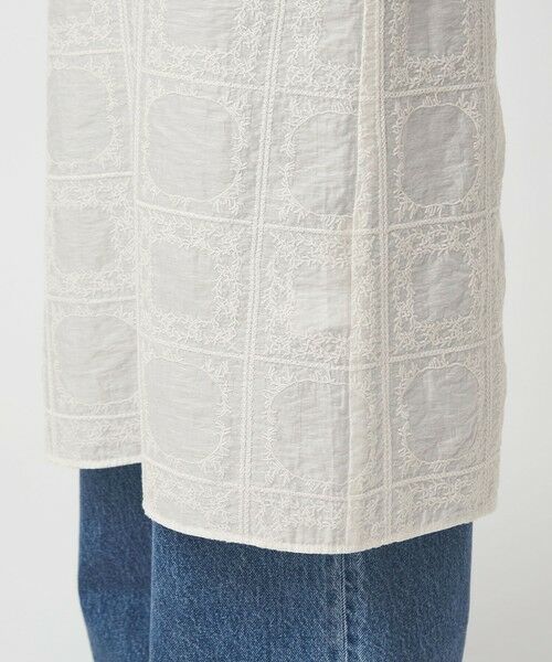 green label relaxing / グリーンレーベル リラクシング ロング・マキシ丈ワンピース | シアー クロス ステッチ ワンピース | 詳細12