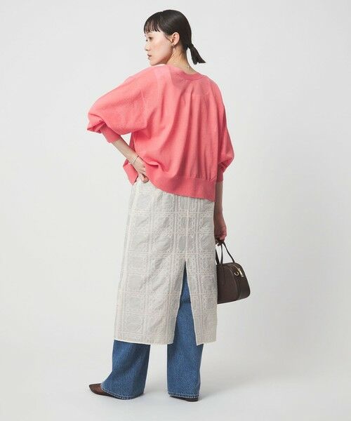 green label relaxing / グリーンレーベル リラクシング ロング・マキシ丈ワンピース | シアー クロス ステッチ ワンピース | 詳細2