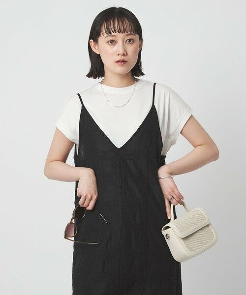 green label relaxing / グリーンレーベル リラクシング ロング・マキシ丈ワンピース | シアー クロス ステッチ ワンピース | 詳細15