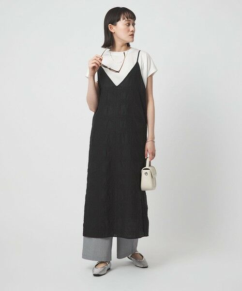 green label relaxing / グリーンレーベル リラクシング ロング・マキシ丈ワンピース | シアー クロス ステッチ ワンピース | 詳細18