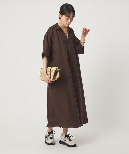 green label relaxing / グリーンレーベル リラクシング ロング・マキシ丈ワンピース | ［size SHORTあり］リネン シャツ ワンピース | 詳細6
