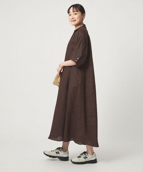 green label relaxing / グリーンレーベル リラクシング ロング・マキシ丈ワンピース | ［size SHORTあり］リネン シャツ ワンピース | 詳細7