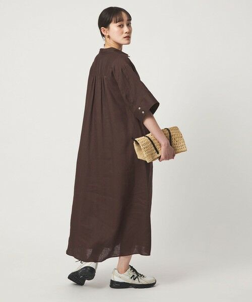 green label relaxing / グリーンレーベル リラクシング ロング・マキシ丈ワンピース | ［size SHORTあり］リネン シャツ ワンピース | 詳細8