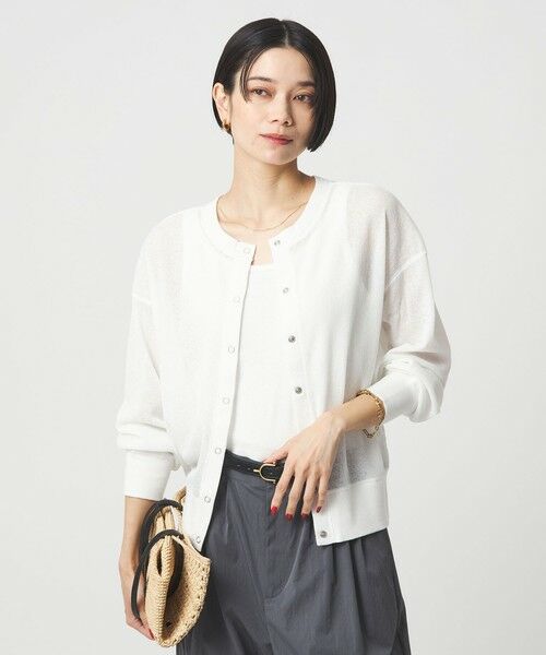 green label relaxing / グリーンレーベル リラクシング カーディガン・ボレロ | シアー サーマル 2WAY カーディガン | 詳細1