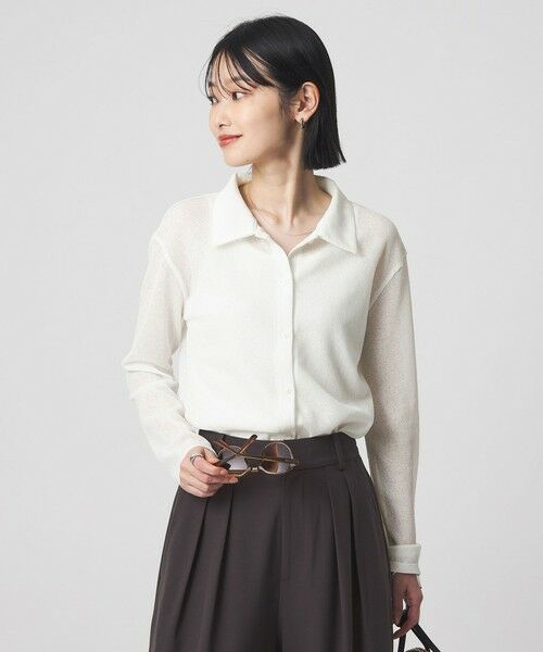 green label relaxing / グリーンレーベル リラクシング カーディガン・ボレロ | シアー サーマル ポロカーディガン | 詳細2