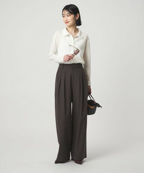 green label relaxing / グリーンレーベル リラクシング カーディガン・ボレロ | シアー サーマル ポロカーディガン | 詳細3