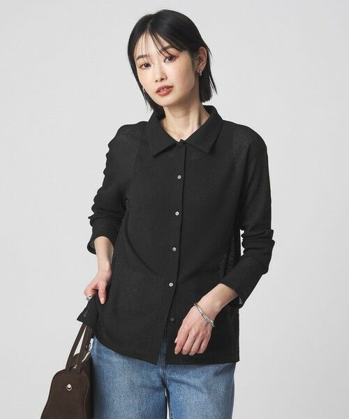 green label relaxing / グリーンレーベル リラクシング カーディガン・ボレロ | シアー サーマル ポロカーディガン | 詳細9