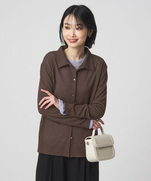 green label relaxing / グリーンレーベル リラクシング カーディガン・ボレロ | シアー サーマル ポロカーディガン | 詳細20