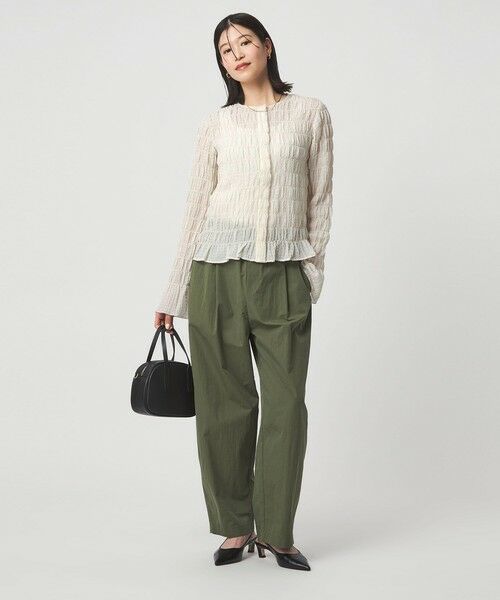 green label relaxing / グリーンレーベル リラクシング カーディガン・ボレロ | 【WEB限定】＜at ease＞シアー サッカーライク クルーネック カーディガン | 詳細3