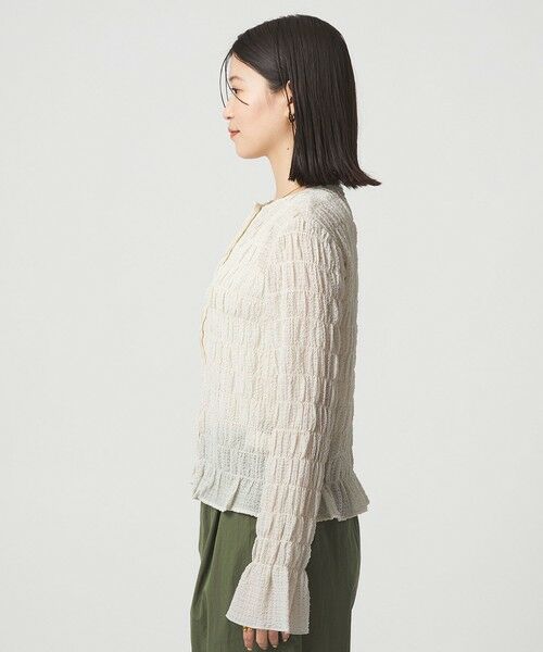 green label relaxing / グリーンレーベル リラクシング カーディガン・ボレロ | 【WEB限定】＜at ease＞シアー サッカーライク クルーネック カーディガン | 詳細6