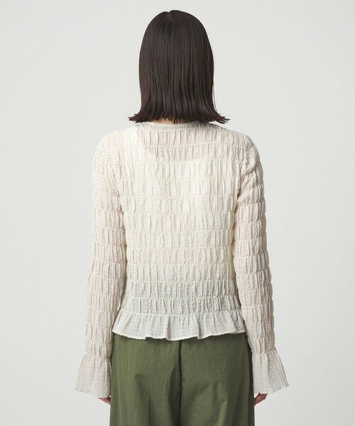 green label relaxing / グリーンレーベル リラクシング カーディガン・ボレロ | 【WEB限定】＜at ease＞シアー サッカーライク クルーネック カーディガン | 詳細7