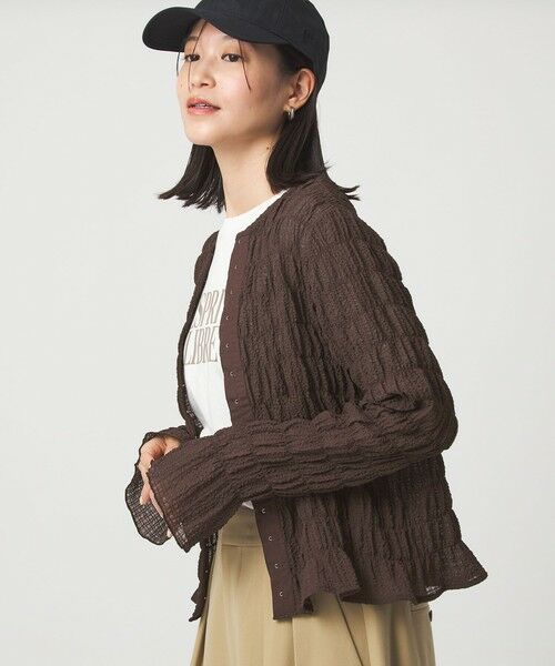 green label relaxing / グリーンレーベル リラクシング カーディガン・ボレロ | 【WEB限定】＜at ease＞シアー サッカーライク クルーネック カーディガン | 詳細12