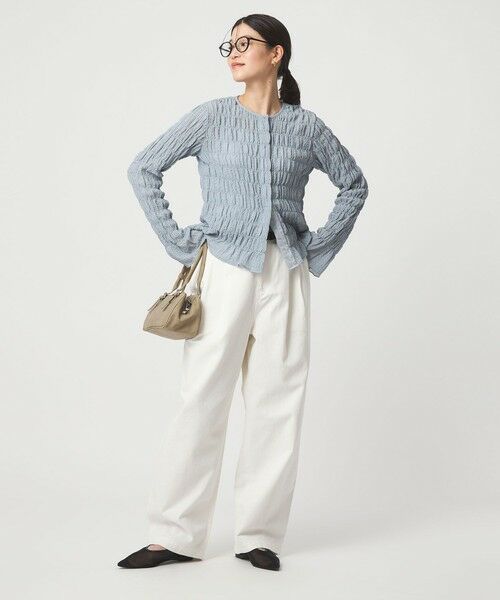 green label relaxing / グリーンレーベル リラクシング カーディガン・ボレロ | 【WEB限定】＜at ease＞シアー サッカーライク クルーネック カーディガン | 詳細20