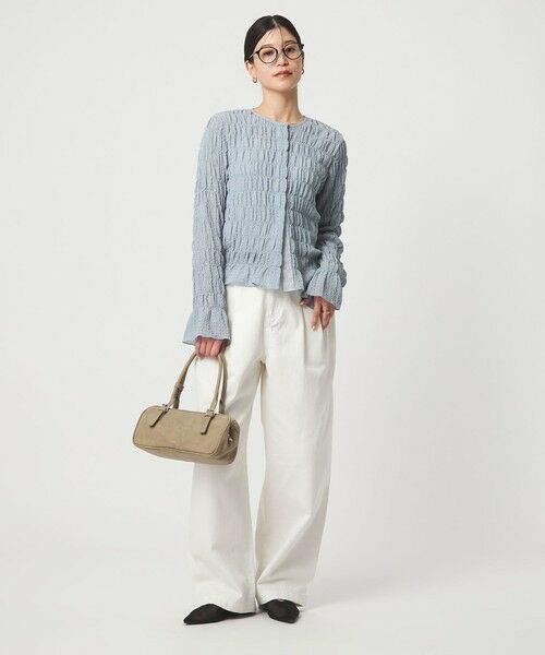 green label relaxing / グリーンレーベル リラクシング カーディガン・ボレロ | 【WEB限定】＜at ease＞シアー サッカーライク クルーネック カーディガン | 詳細21